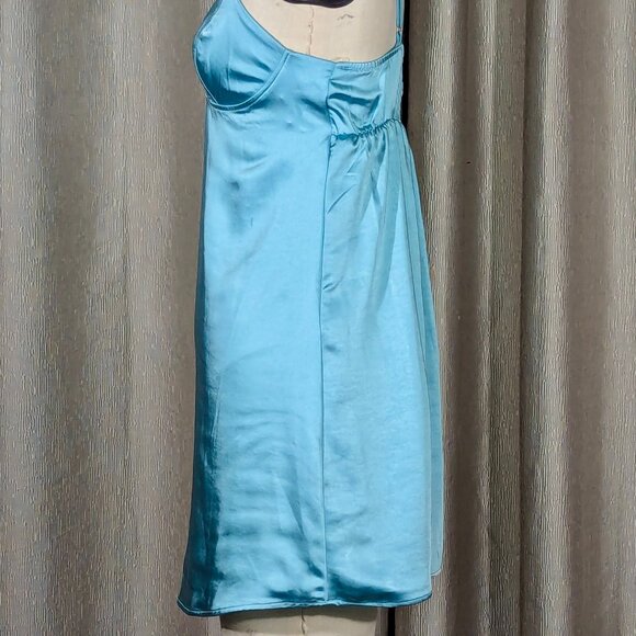 Wild Fable Baby Blue Satin Slip Mini Dress - Size XS - Picture 6 of 12